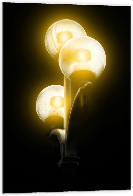 Dibond - Drie lampenbollen  - 60x90cm Foto op Aluminium (Met Ophangsysteem)