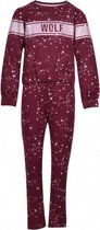 Woody Meisjes-Dames Pyjama Bordeaux Met Sterren  Burgundy With Stars  4A