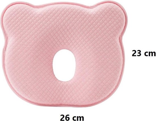 MINIIYOU® Orthopedisch Baby Hoofdkussen roze - plat hoofd - Katoen -  Traagschuim Vulling | bol.com