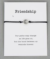 Vriendshap armband - BFF - vrienden - met hanger - zwart