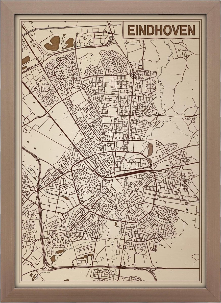 Decoratief Beeld - Houten Van Eindhoven - Hout - Bekroned - Bruin - 21 X 30 Cm