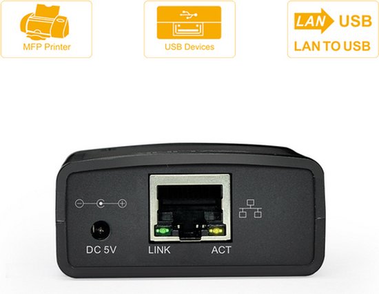 USB 2.0 LRP Print server via LAN Ethernet / 100 Mbps network printing server