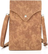 Klein Tasje Snakeprint Camel