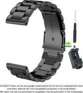 Zwart Stalen Bandje 26mm voor Garmin Fenix 3 / 3 HR / 3 Sapphire, Garmin Fenix 5x, Garmin D2 & Garmin Quatix 3 – NIET Quickfit Compatibel – 26 mm black smartwatch strap - metalen rvs band