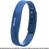 Siliconen Bandje Blauw geschikt voor Fitbit Flex 2 - Kliksluiting - Maat: zie maatfoto – Armband Blue - Maat: zie producttekst