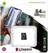Kingston 64GB microSDHC Canvas Select Plus 100R A1 C10 Single Pack zonder Adapter