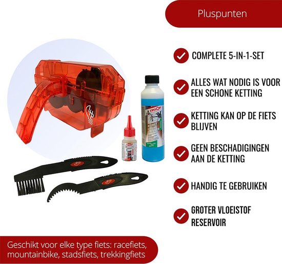 LHP Fietsketting Reiniger Apparaat 5-in-1 - Cyclon Ontvetter 250 ml & All Weather Lube 25 ml - LHP