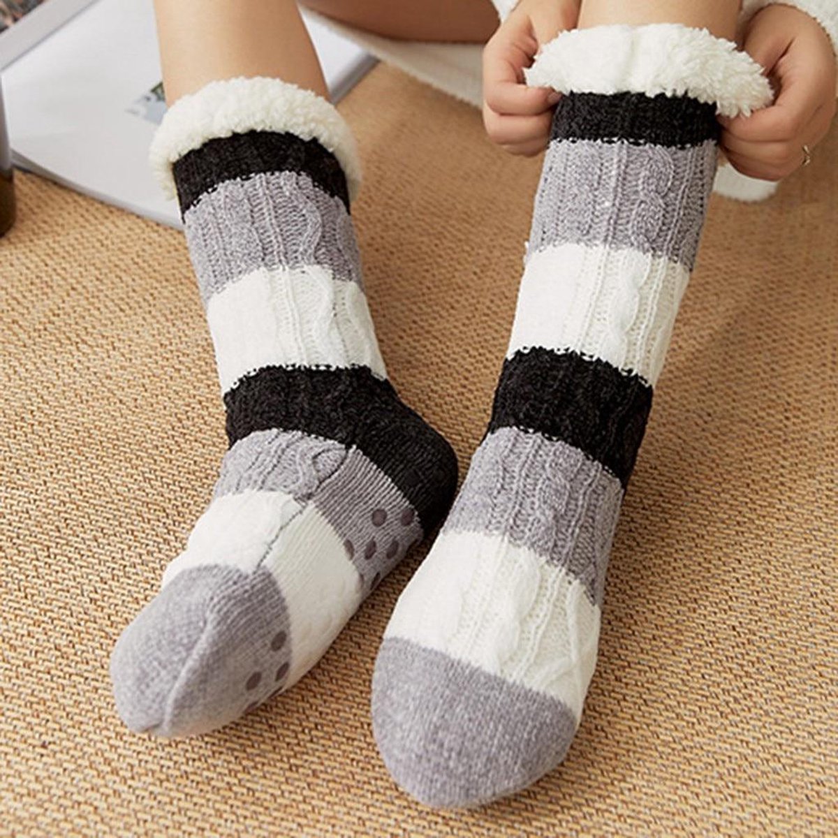 Dikke Warme SlaapSokken - Damessokken - Antislip sokken voor de koude ...
