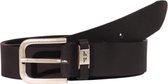 Zwarte Leren Riem - L-1600, bandmaat 105 cm
