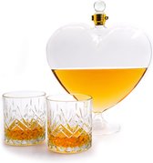 LuZana - Whiskey karaf - Hart - Decanteer karaf - Whisky karaf - Valentijnsdag - Valentijn