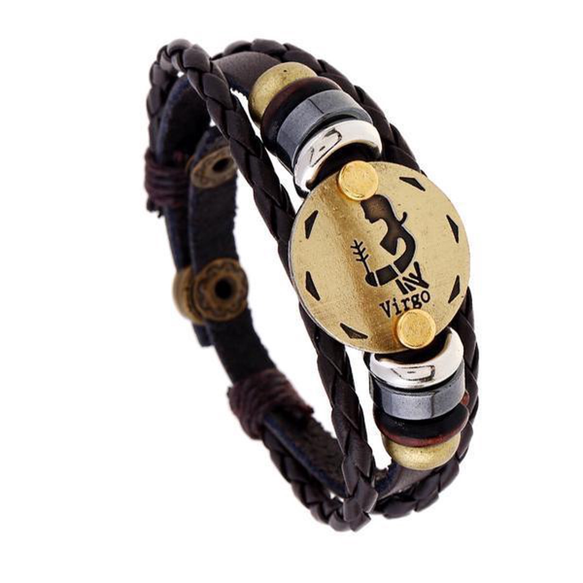 Leren armband sterrenbeeld maagd 4090