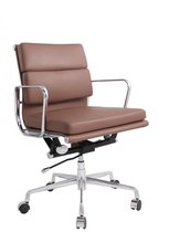 Eames EA217 design bureaustoel in echt cognac bruin leer