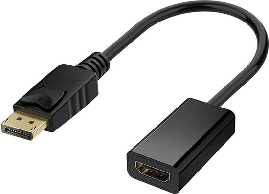 Qost - DisplayPort naar HDMI adapter - Cable DisplayPort male Kabel - 4K@30Hz - Zwart