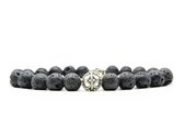 Beaddhism - Armband - Lava - Zilver - Yasa - 8 mm - 22 cm