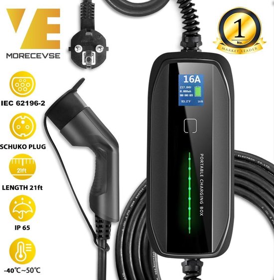 ChargeXpert chargeur portable réglable - Type 2 - 6A-16A