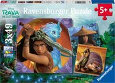 Ravensburger puzzel Disney Raya, de dappere krijger - 3x49 stukjes - kinderpuzzel
