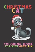 Christmas Cat Coloring Book For Kids 2-4 Ages
