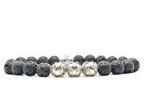 Beaddhism - Armband - Lava - Zilver - Eva 3 - 8 mm - 21 cm