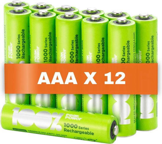 100% Peak Power oplaadbare batterijen