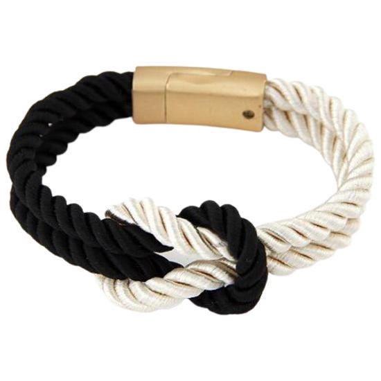 Yin Yang Armband - Gevlochten Zwart Wit - Lieve Jewels