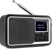 Draagbare DAB radio met Bluetooth - Audizio Parma - wekkerradio - FM radio - retro radio - Zwart