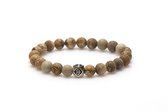 KARMA armband 86657 Woodcraft Matt Silver Square Bead