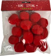 Pom poms - 4cm - rood - 20st. - pompons - knutselspullen - decoratie - hobby - knutsel - versiering - maken - cadeau