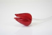 Bloem Glas Tulp Rood | Glaskunst  | Bloemen En Fruit Van Glas | 1 Jaar Garantie