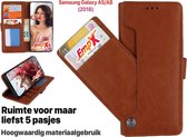 EmpX.nl Samsung Galaxy A5/A8 (2018) Bruin Boekhoesje | Portemonnee Book Case | Flip Cover Hoesje | Met Multi Stand Functie | Kaarthouder Card Case | Beschermhoes Sleeve | Met Pasje