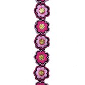 Yackalasi Paillette Lotus Bloemen Strijk Sjerp Cosplay Band Lint 19.8 x 4 cm H. Licht donker Roze