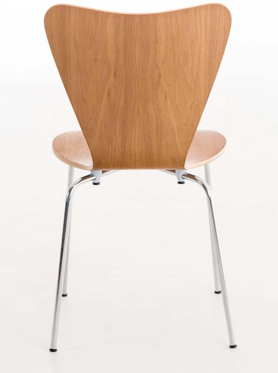 Stoel - Eetkamerstoel - Design - Stapelbaar - Hout - Bruin - 46x47x87 cm