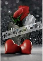 TOPMO - Rode en witte roos-  40X50CM- Diamond painting pakket - HQ Diamond Painting - VOLLEDIG dekkend - Diamant Schilderen - voor Volwassenen – ROND- Diamond DOTZ