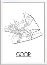 Goor Plattegrond poster A2 + Fotolijst Wit (42x59,4cm) - DesignClaud