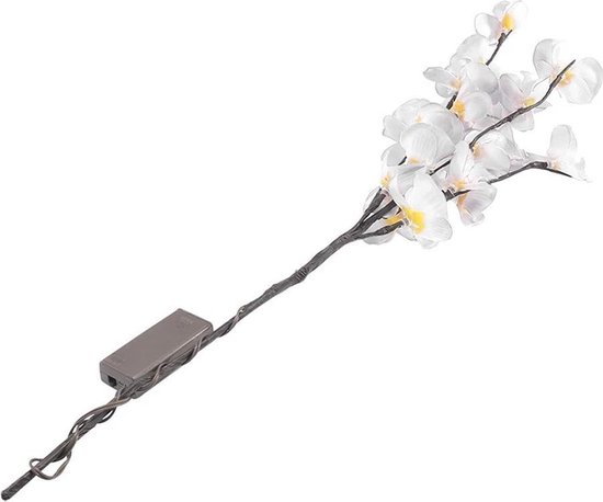 Lynn's Orchidee lamp - 20 led lampjes - 73 cm hoog - 1 grote tak met 6 vertakkingen - wit - Merkloos
