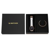 SJ WATCHES Geschenkset La Palma Horloge 36mm + Armbandje - Gift set - Geschenkset voor vrouwen - Witte dames horloge geschenkset