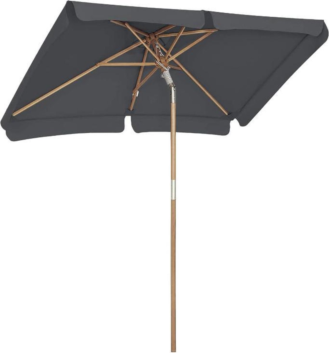 MIRA Home - Parasol - Tuinparasol - Tuin - Polyester - Staal - Donker grijs - 300x236