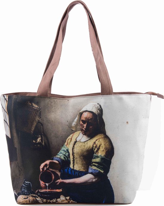 Robin Ruth Shopper Tas Medium 48x31cm Vermeer - Melkmeisje