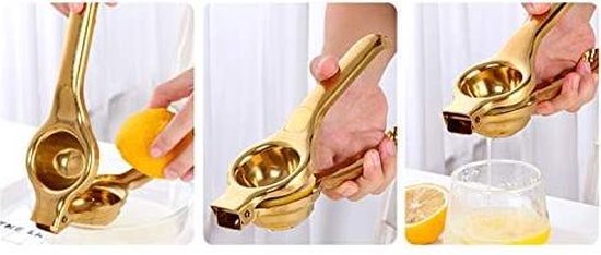 Citroenpers - Citruspers - Limoenpers - citroenpers handmatig - citroenknijper - citrusknijper - sinaasappelpers - fruitpers - sinaasappelpers handmatig - RVS - Goudkleurig van Cosy @ Home — afbeelding 4