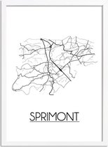 Sprimont Plattegrond poster A4 + Fotolijst Wit (21x29,7cm) - DesignClaud