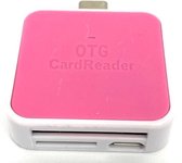 USB-C Cardreader SD kaart Roze - Android Cardreader - Mico SD kaart geheugenkaartlezer - Klein Compact Formaat - Met Extra Micro USB aansluiting - Leest en Schrijft SD Kaart en/of Micro SD (H