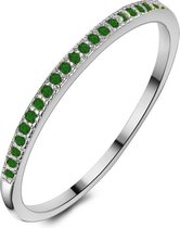 Twice As Nice Ring in zilver, eternity, smaragd gekleurde zirkonia, 1,5 mm  60