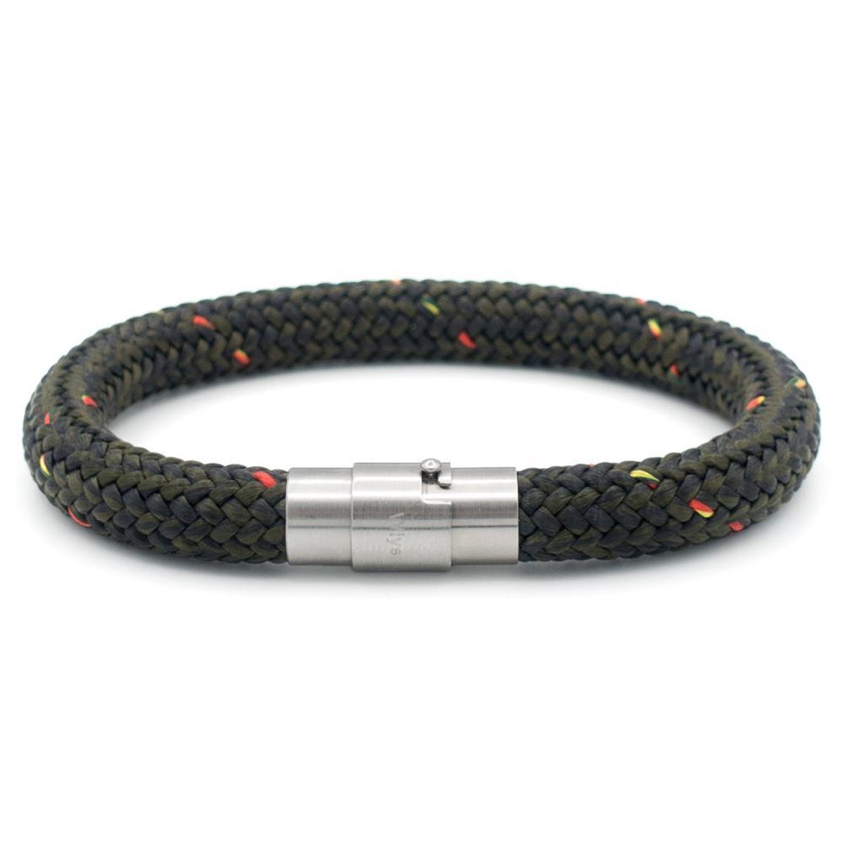 Wiyer Bracelets Touwarmband | Armband man | Mannen armband | Armband heren - BlackGreen - 8 mm