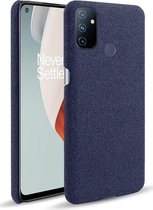 OnePlus Nord N100 Hoesje Stoffen Back Cover Blauw