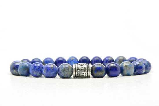 Beaddhism - Armband - Lapis - Zilver - Guru - 8 mm - 23 cm