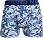 Heren boxershorts Grandman 3 pack katoen met bamboe lange pijpen blauw XXL