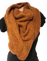Warme Driehoekige Dames Sjaal - Extra Dikke Kwaliteit - Roestbruin/Oranje - 220 x 80 cm (948820#)