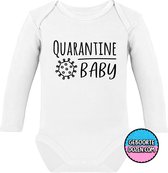 Rompertjes baby - Quarantine Baby - maat 50/56 - lange mouwen - baby - baby kleding jongens - baby kleding meisje - romper - rompertjes baby met tekst - kraamcadeau meisje - kraamcadeau jonge