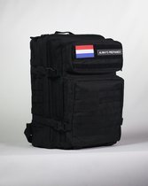 ALWAYS PREPARED - Tactical Backpack - Sporttas - Schooltas - Black Warrior - 45L