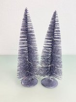 Decoratieve Boompjes Met Verlichting - 2 stuks (Zilver, Paars)