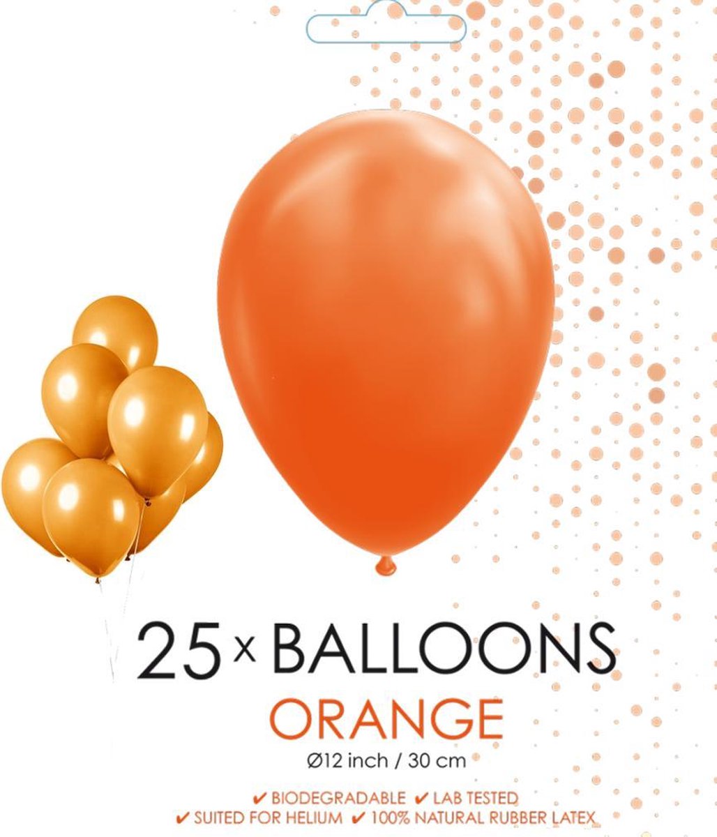 25 latex oranje ballonnen 30 cm